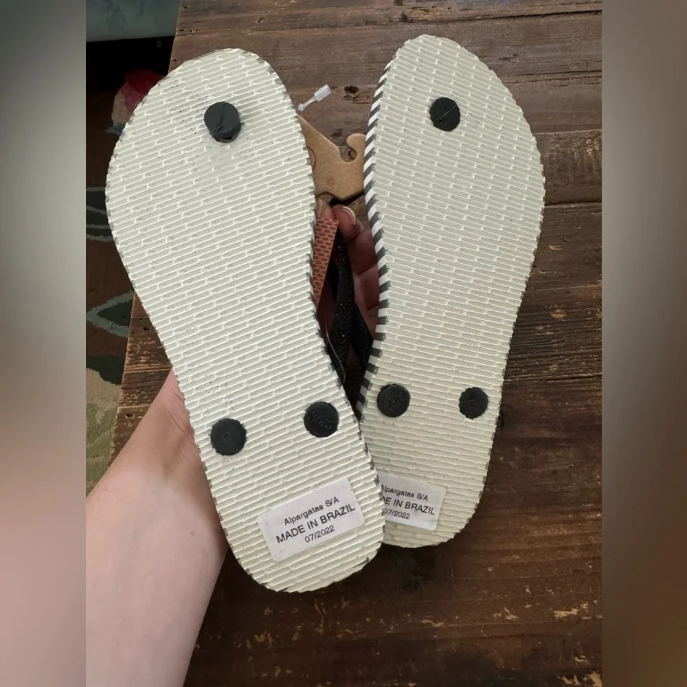 NEW! Havaianas Slim Glitter Stripes Flip Flop Sandal